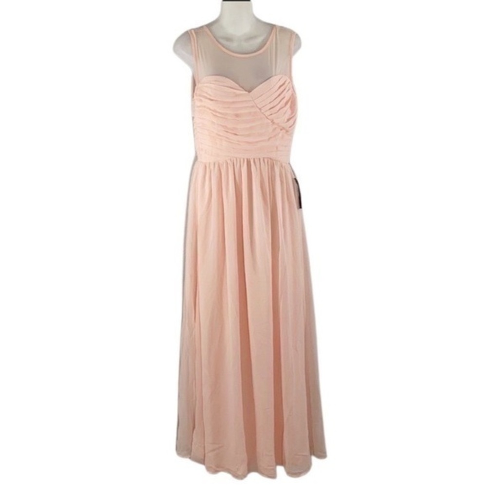 NWT Venus Soft Pink mesh sweetheart maxi dress AA19